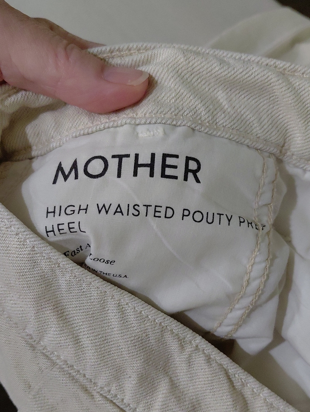 Mother Cream Wide-Leg Trousers, Size 30 - Picture 7 of 10